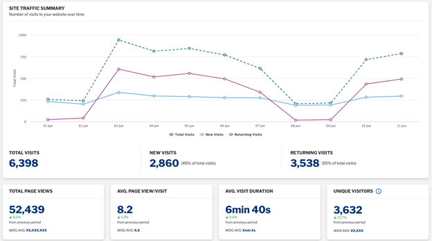 Fig 4: WOGAA Analytics dashboard (for illustration purposes only)